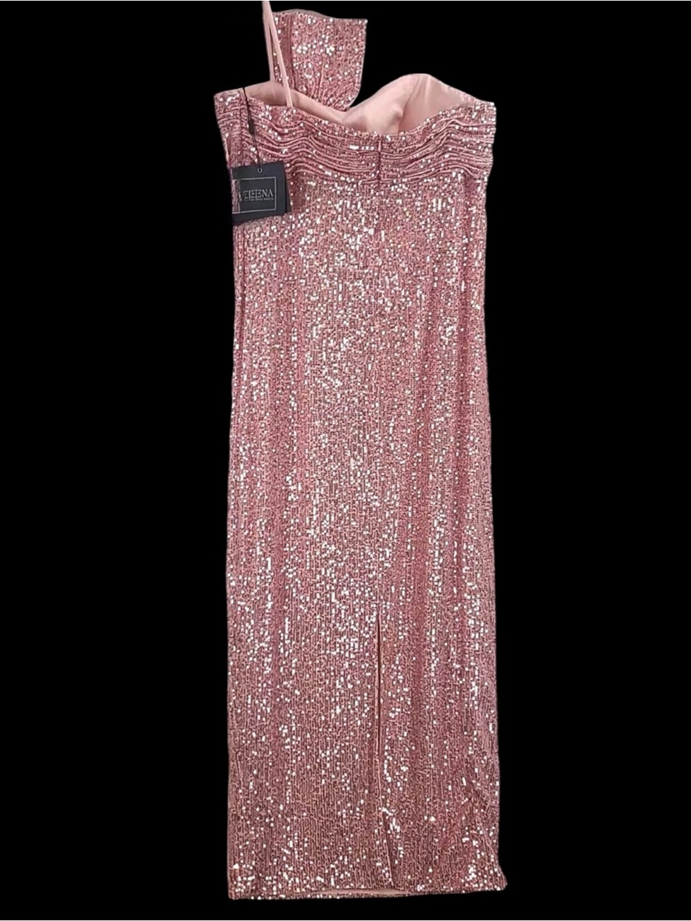 Mac Duggal 11284 Sleeveless Sequin Column Dress Ruffle Neckline - Picture 4 of 6
